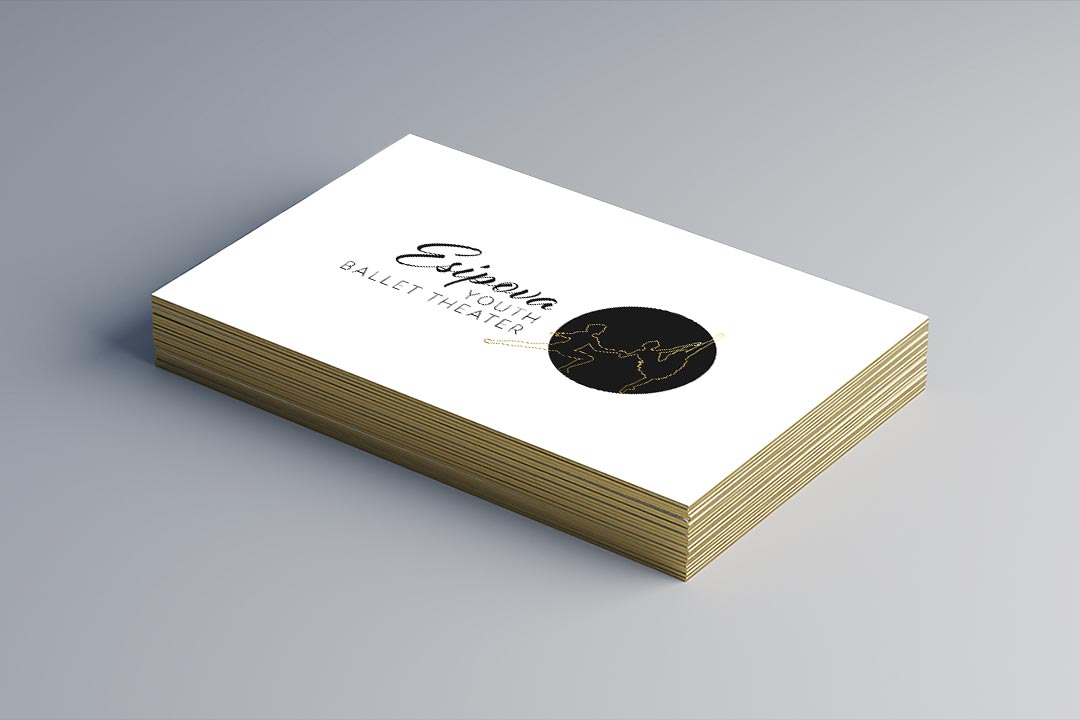 Esipova Youth Ballet Theater business card mockup | logo design