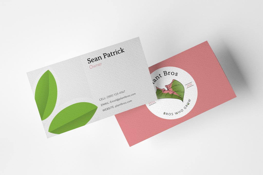 Plant bros business card mockup | logo design