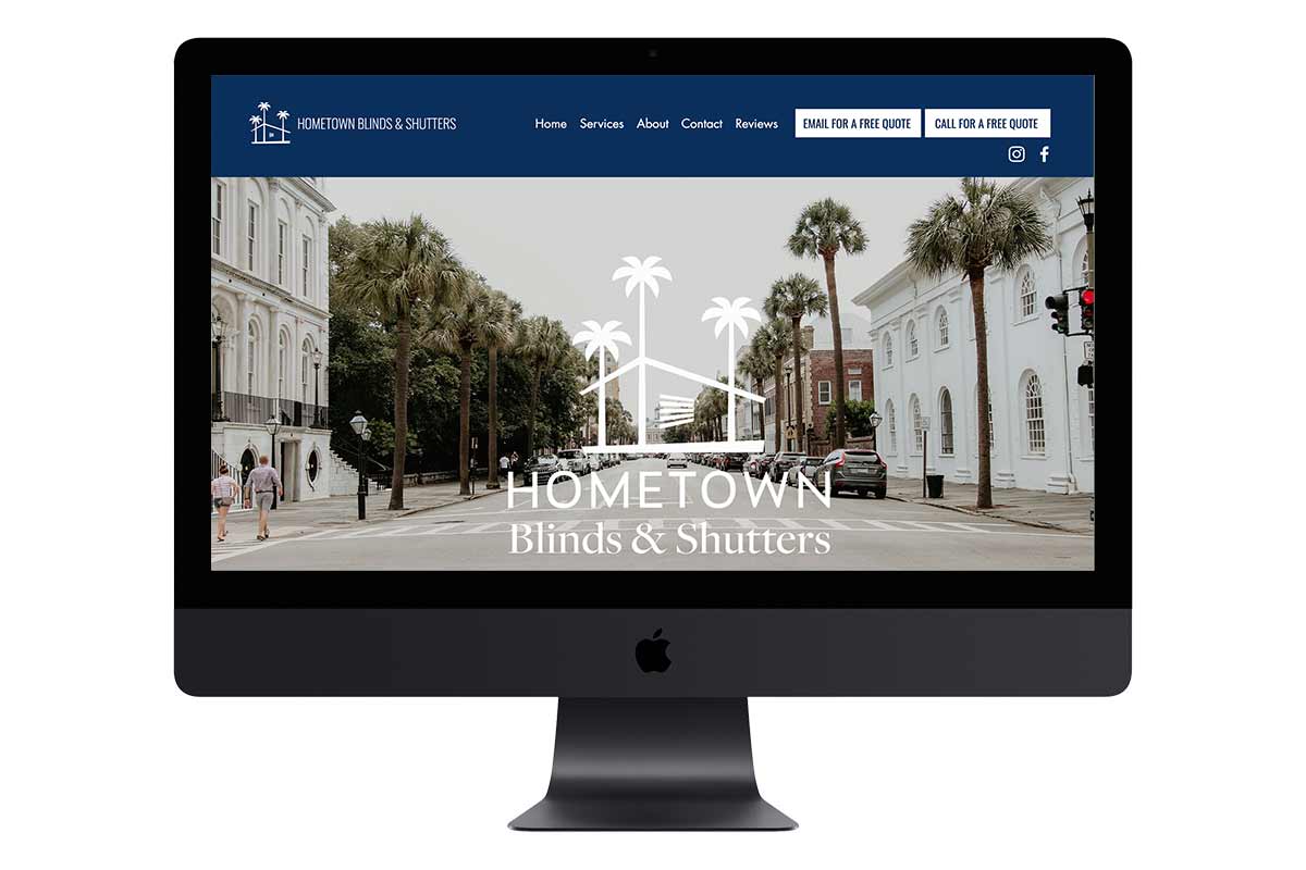 Hometown Blinds & Shutters webpage | logo design