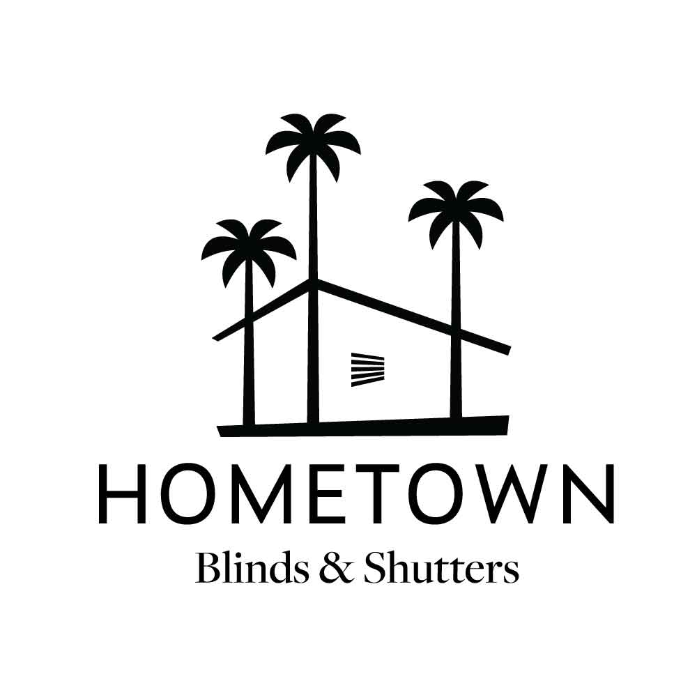 Hometown Blinds & Shutters - black & white | logo design